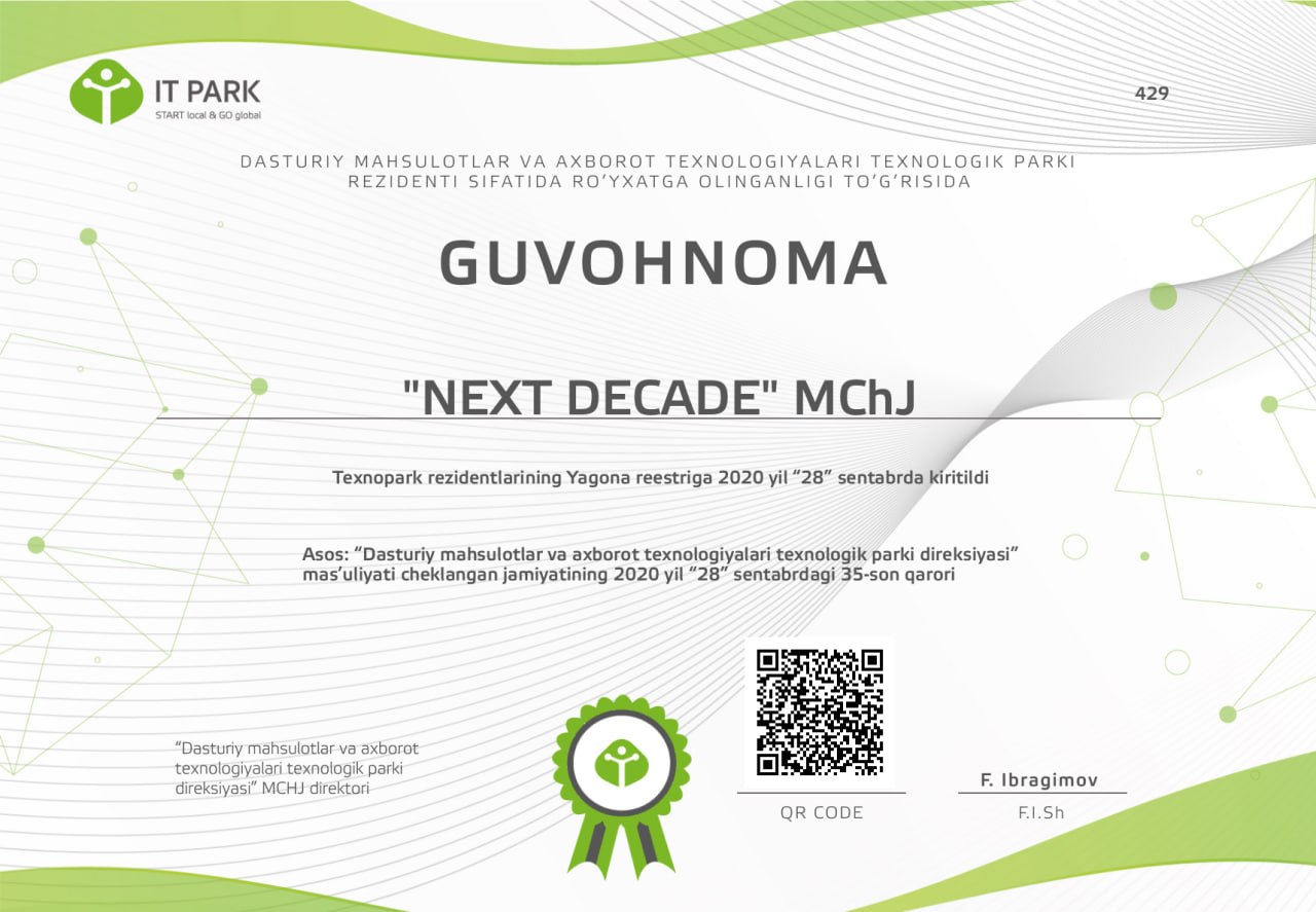 IT Park residency certificate